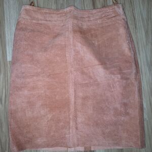 Express Orange Tan Leather Pencil Skirt Casual Work Size 10